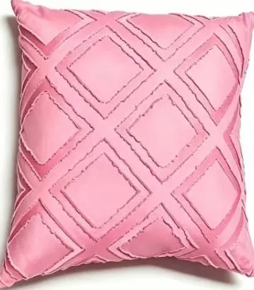Diamond-Quilted Cushion Cover — Pink