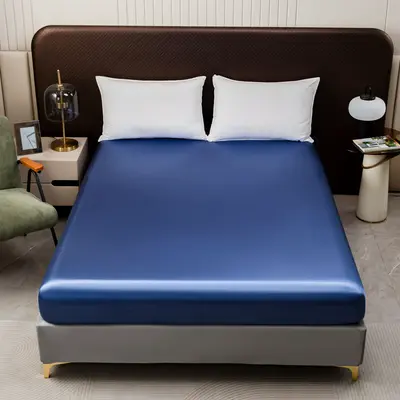 Satin Four-Piece Bedding Set — Royal Blue
