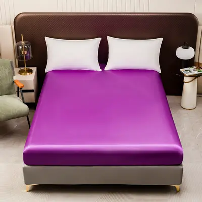 Satin Four-Piece Bedding Set — Amethyst Purple