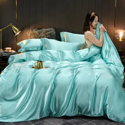 Tencel Mulberry Silk Four-Piece Set — Space Blue