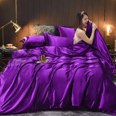 Tencel Mulberry Silk Four-Piece Set — Warm Purple