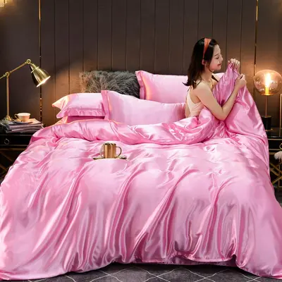 Tencel Mulberry Silk Four-Piece Set — Princess Pink